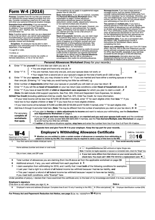 change w 4 form