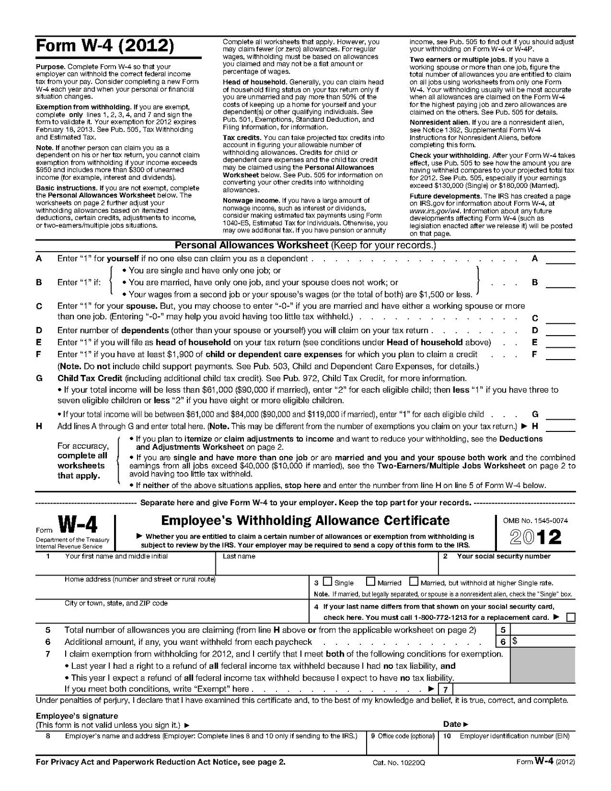 Irs Federal Tax Forms 2024 Printable Reyna Clemmie   Form W 4 Wikipedia 2 