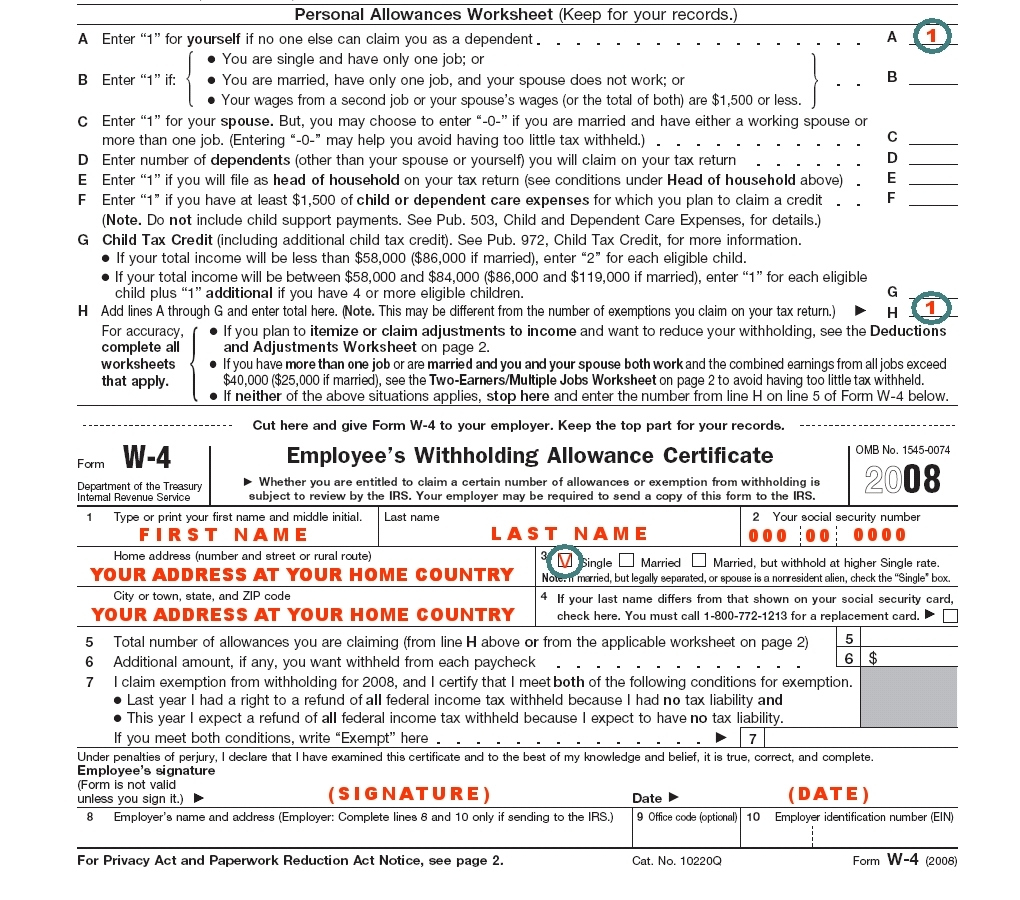 Federal W4 Form Printable