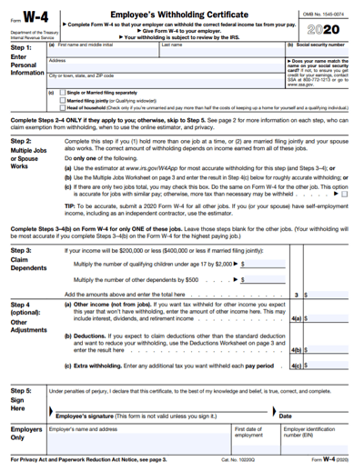 IRS Form W 4 Free Download Create Edit Fill And Print 