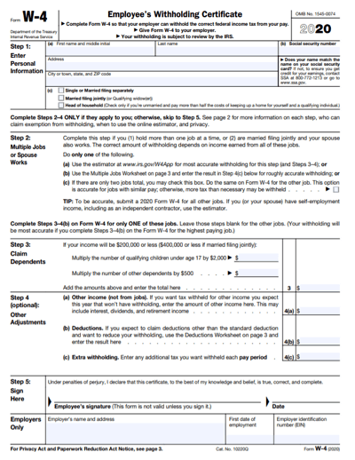 Free Printable W 4 Form | W4 2020 Form Printable