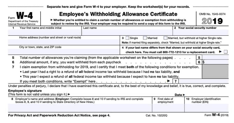 Employee Tax Forms 2020 2022 W4 Form