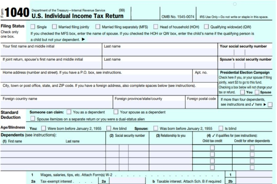Free Federal Tax Forms Printable