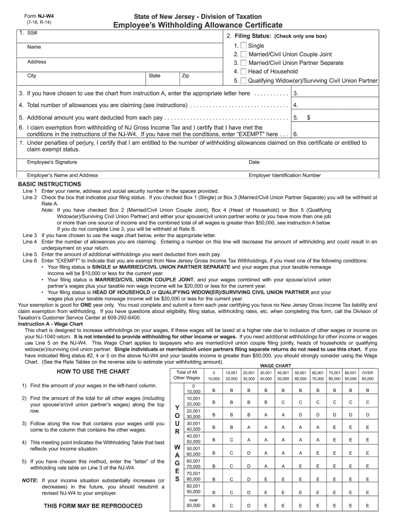 2021 Nj State Withholding Form 2022 W4 Form