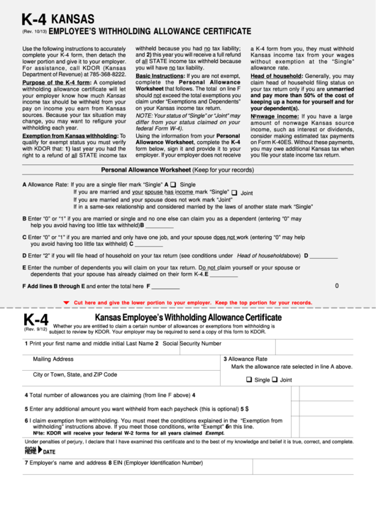 Kansas W4 Form 2024 - Aliza Paulie