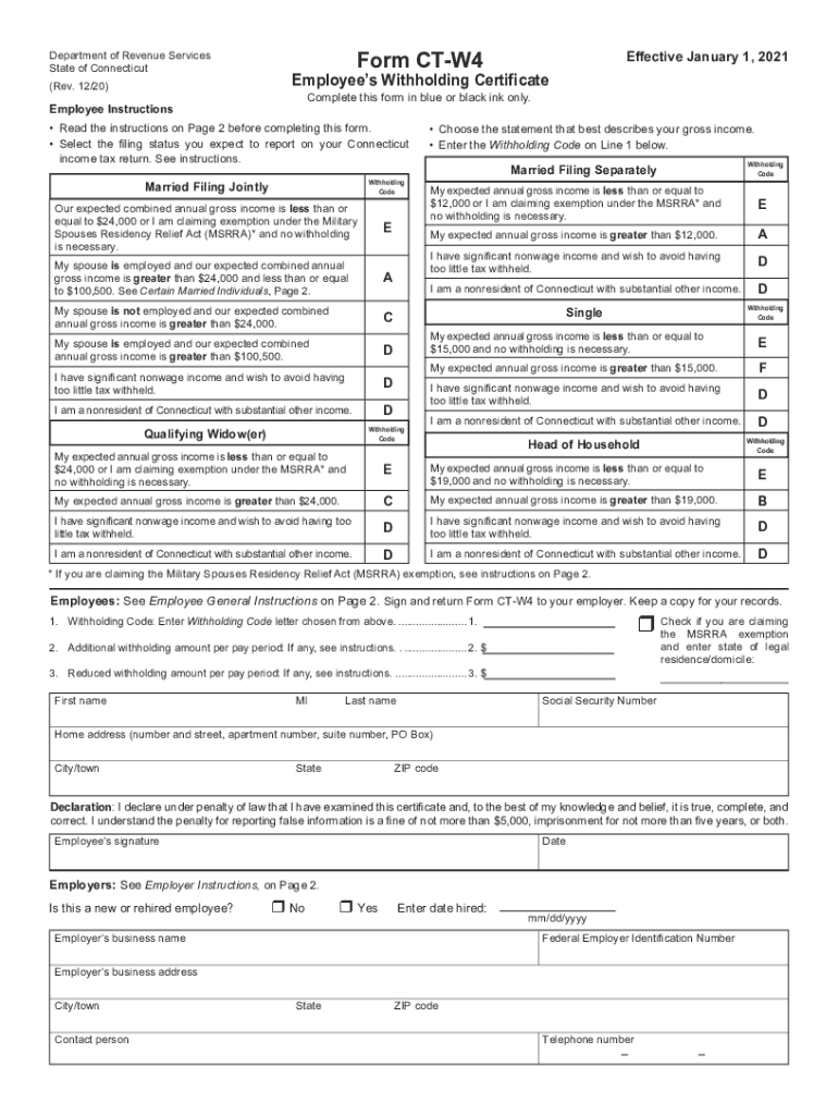 Ct W4 2024 Form Printable - Rea Kiersten