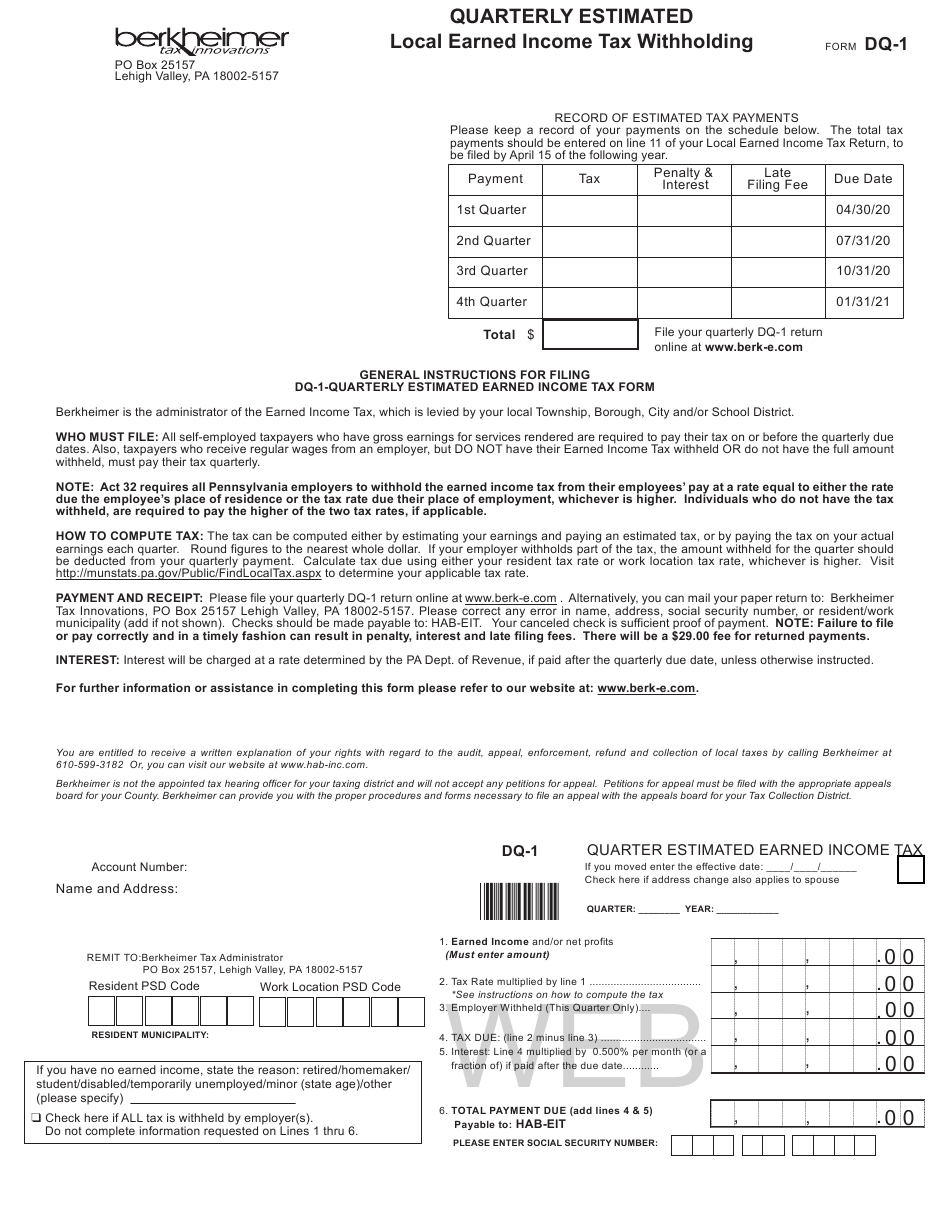 Pa State Tax Return Deadline