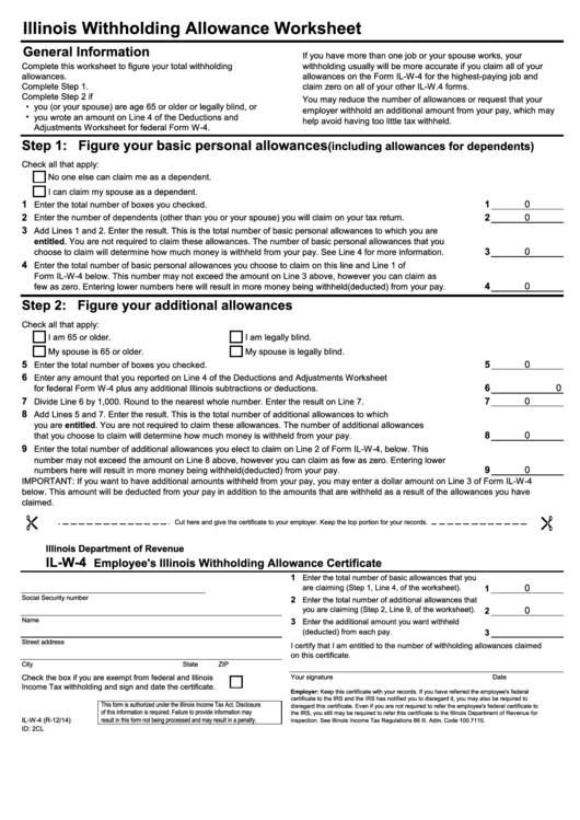 Illinois W 4 Form Printable  2022 W4 Form