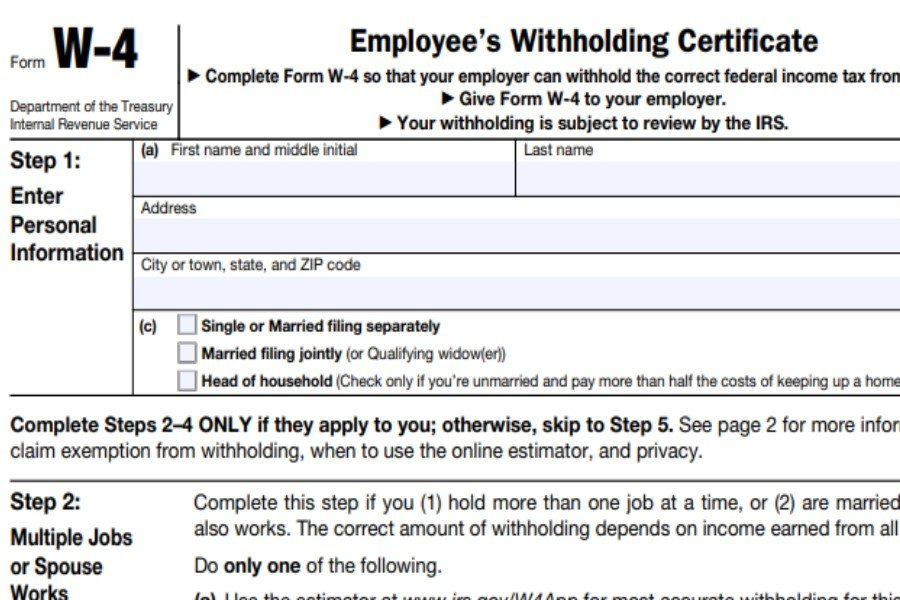 2021 Federal Tax Forms For Employees 2022 W4 Form