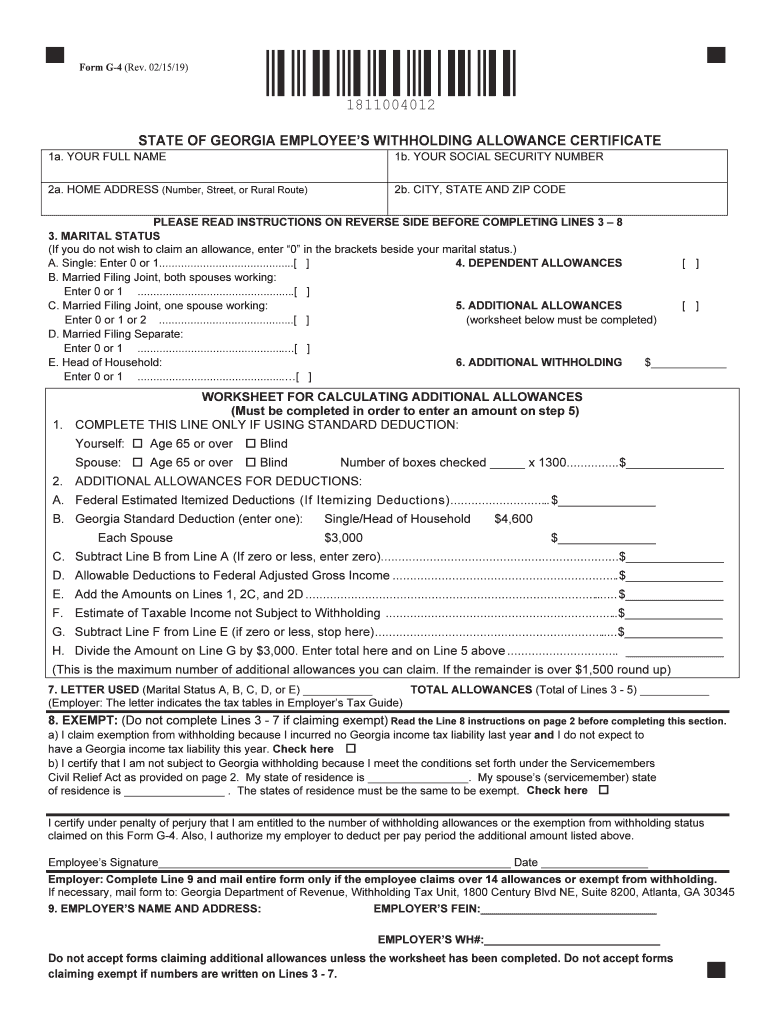 Printable State Of Ga Tax Forms Printable Forms Free Online