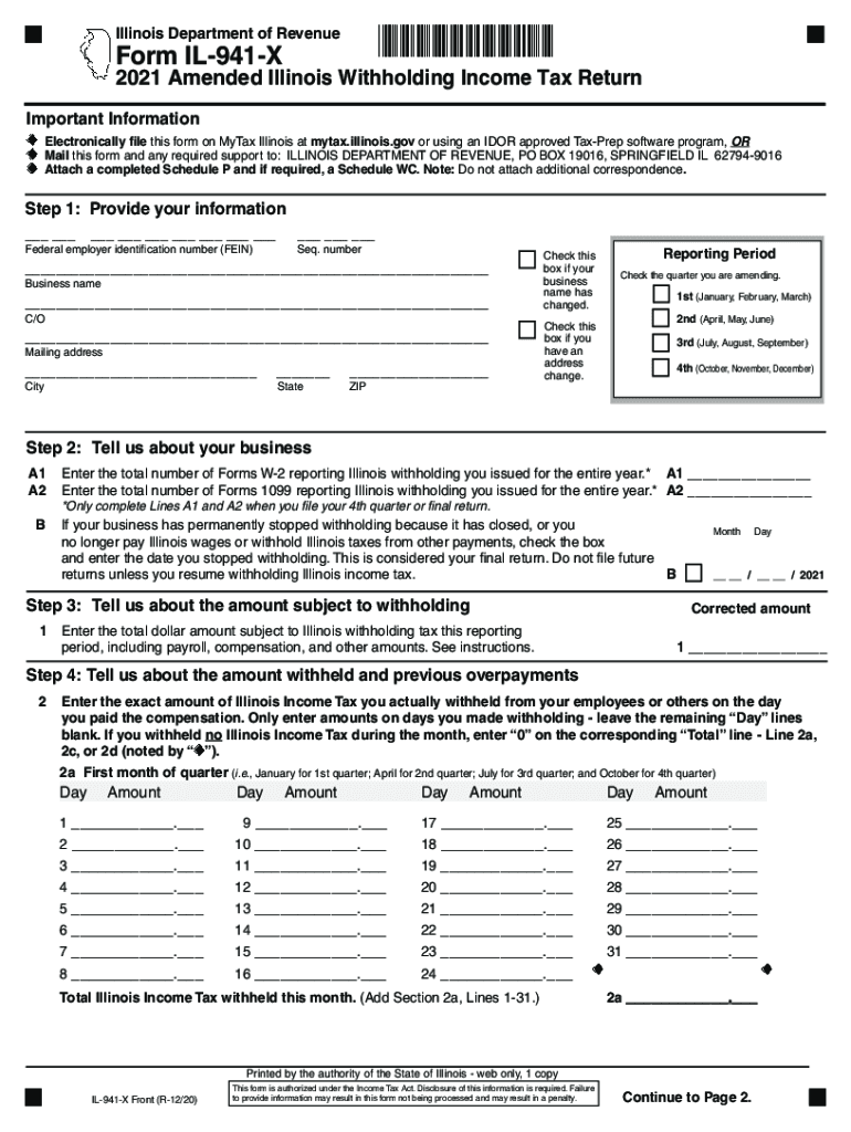 Il State Tax Withholding 2021 2022 W4 Form 5897