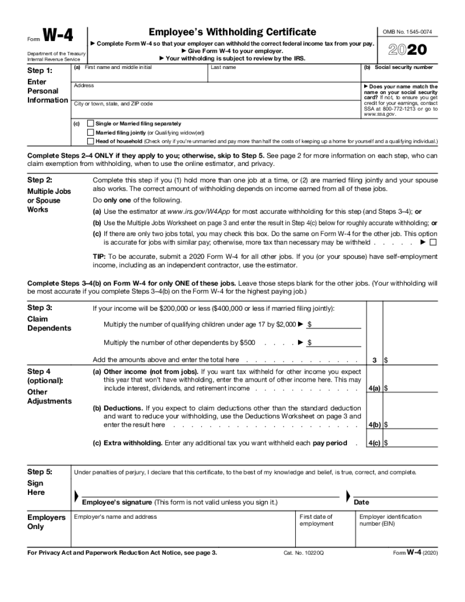 Mo W4 Printable Forms 2022 W4 Form