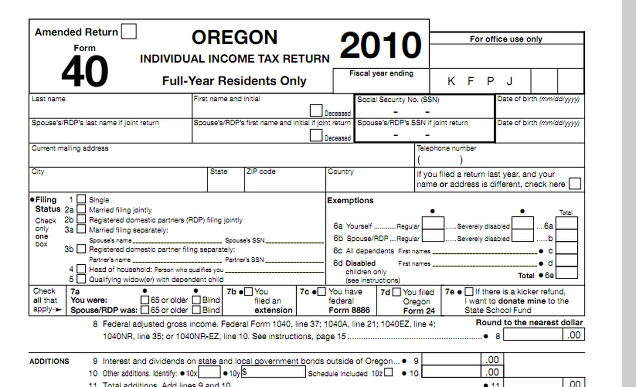 State Of Oregon Tax Forms 2021 2022 W4 Form