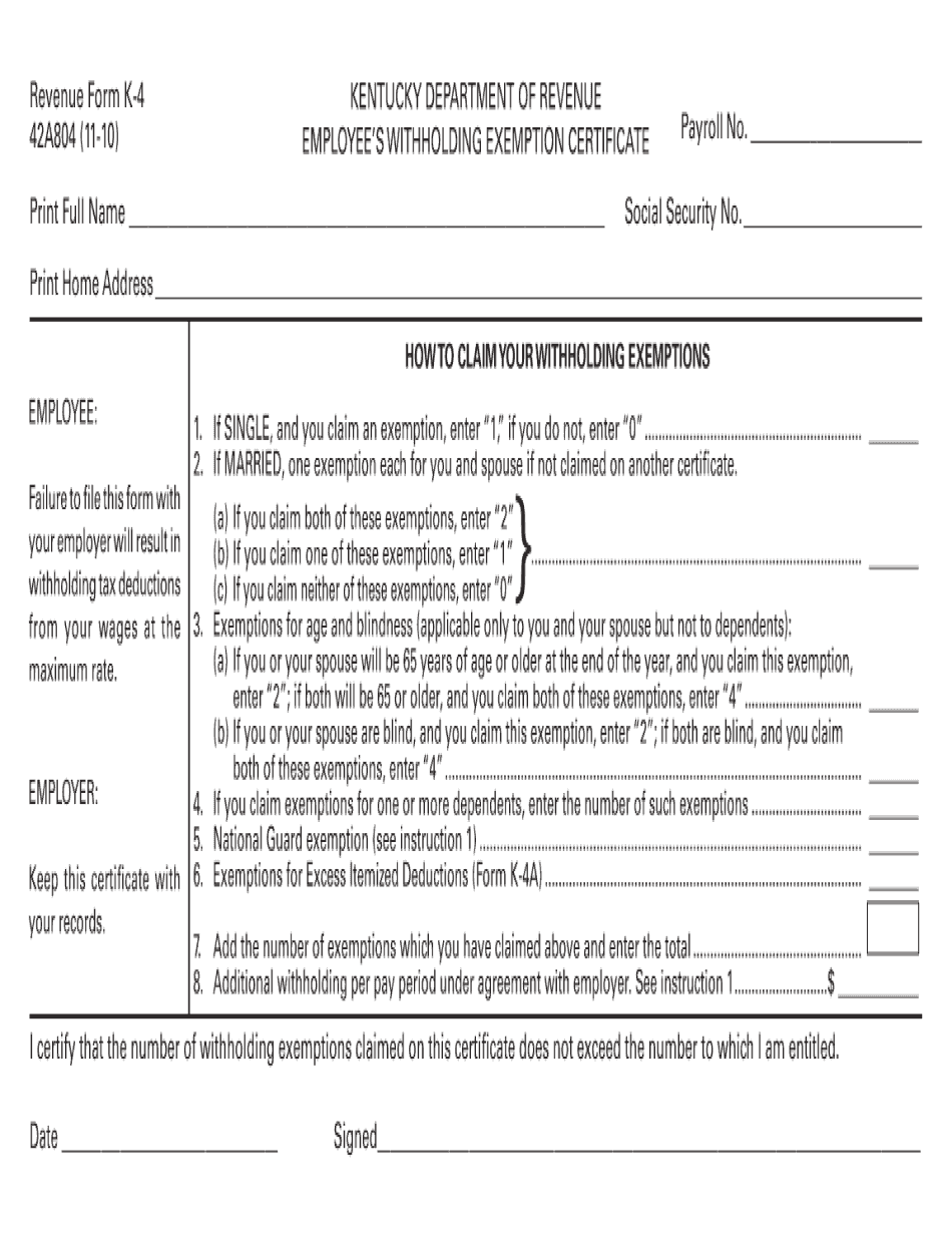 Printable W4 Forms For Kentucky Residents  2022 W4 Form