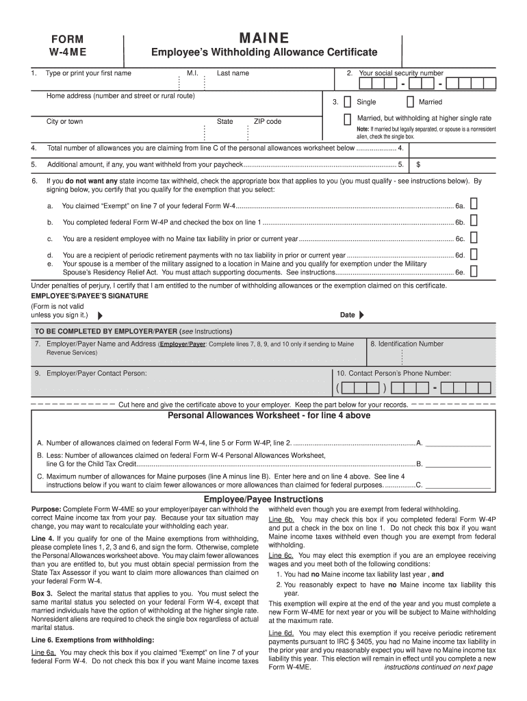 Maine W4 Forms 2021 Printable 2022 W4 Form
