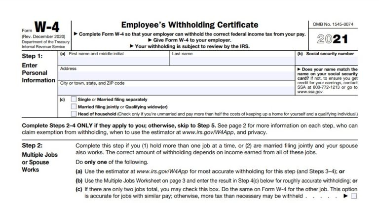 Michigan W4 Form 2021 Printable 2022 W4 Form 0107