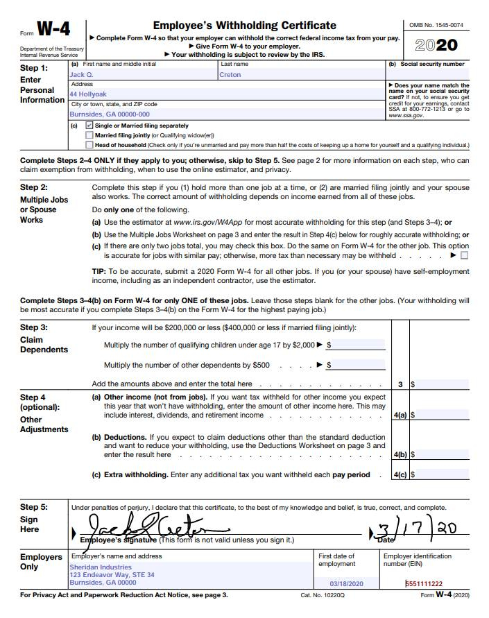 What Is A W4 Form And How Does It Work Form W 4 For Employers