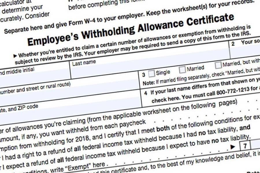 What Is Form W 4 Employee s Withholding Certificate 