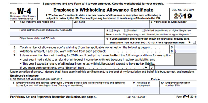 W-4 2022 Forms