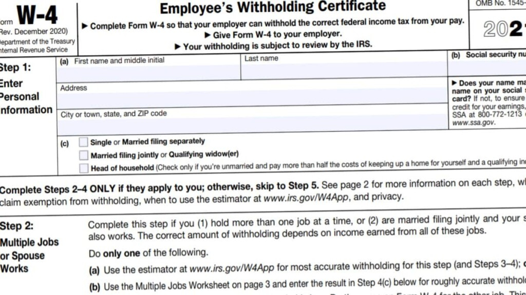 W-4 Form 2022 Printable